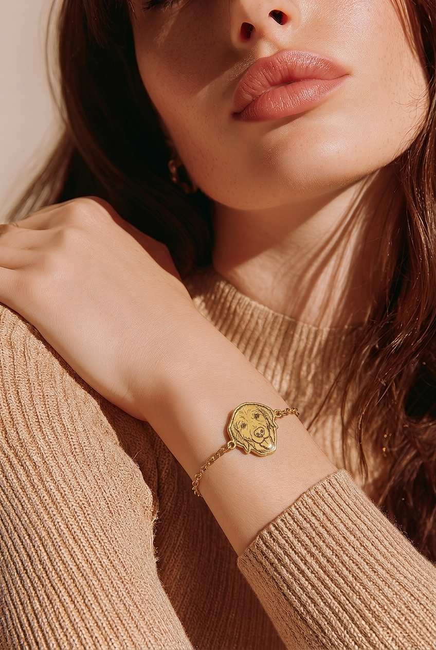 Bracelet styled with a knit sweater